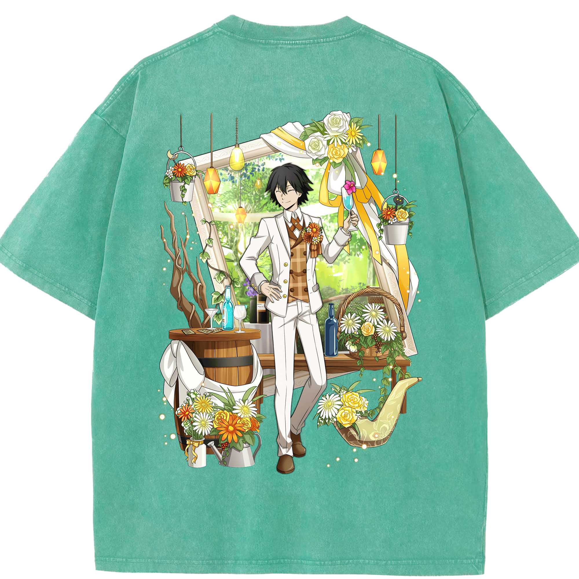 （画像用） 文豪ストレイドッグス Bungo Stray Dogs 綿100% ヴィンテージ風 半袖Tシャツ（背面プリント）